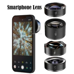 Smartphone Lens 10x Macro 65mm Portrait 170° Fisheye 16mm Ultra-Wide Angle Lens For Cell phone IPhone 15 14 13 X Pro Max Samsung