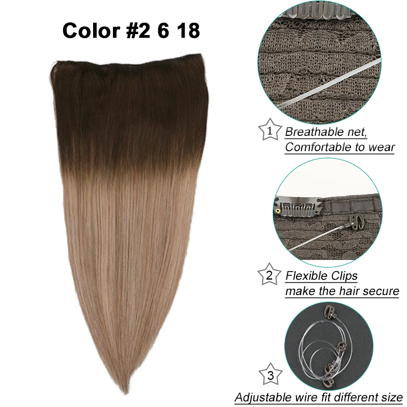 Straight Fish Line Human Hair Extension 14\