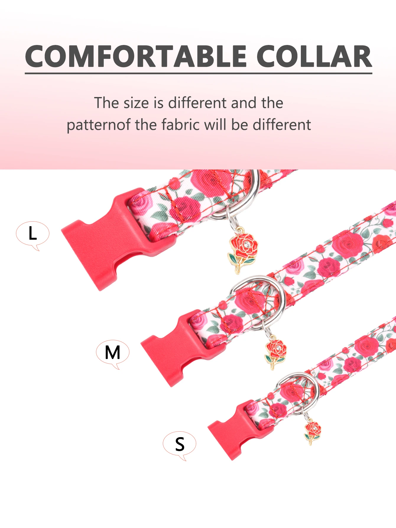 CP612 Pet Collar with  Metal flower pendant for Small Medium Dog Puppy Cat Personalized Collar