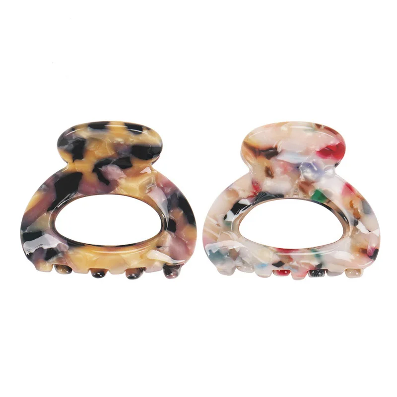 زينة شعر كلاسيكية من الأسيتات للنساء ، مجوهرات رائجة للفتيات ، مشبك مخلب ، حامل ذيل حصان للسفر لأغراض العمل ، 2: ،