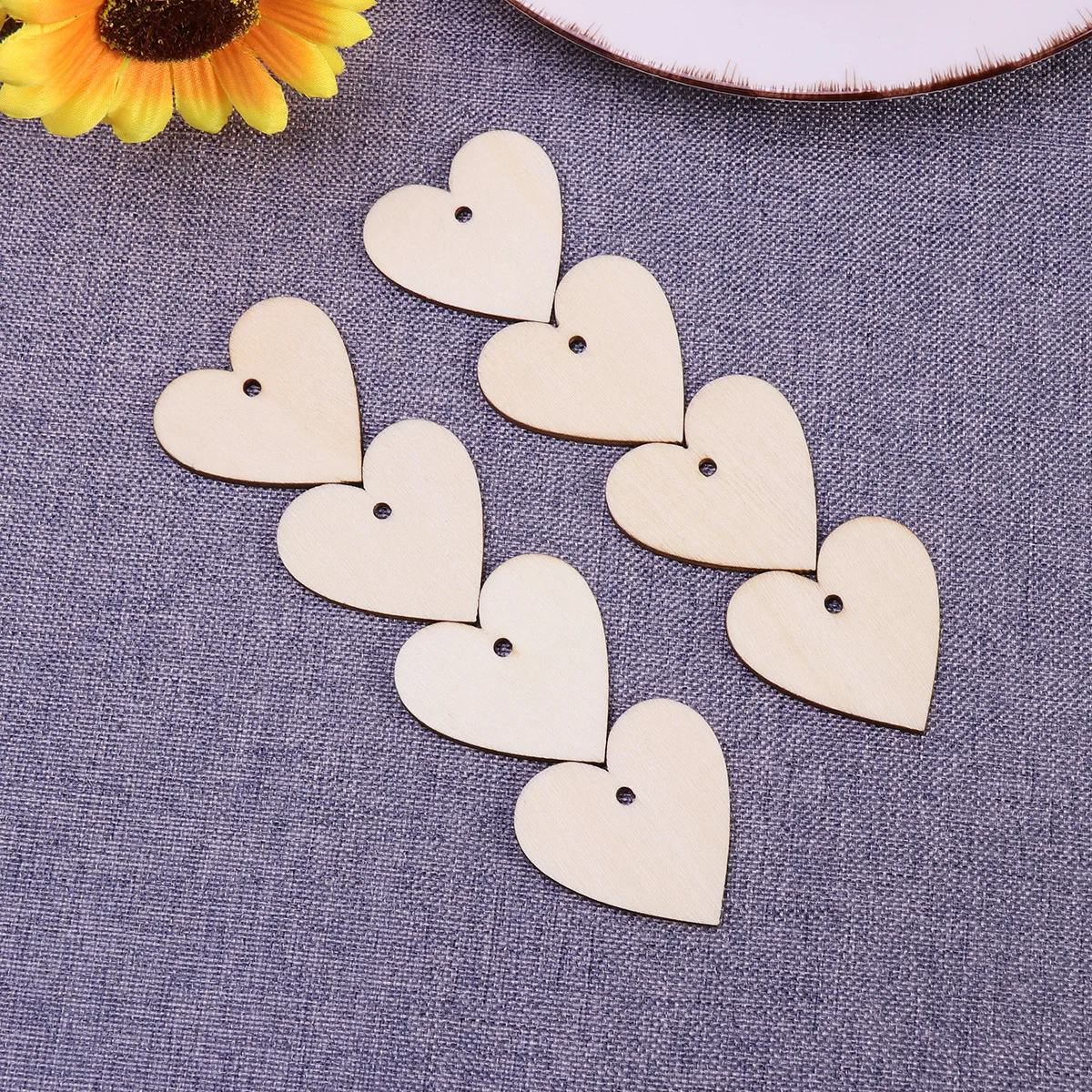 

25Pcs Wood Color Blank Heart Wood Slices Discs 40mm Smooth Sanded Both Sides DIY Crafts Scrapbooking Decoupage Embellishments