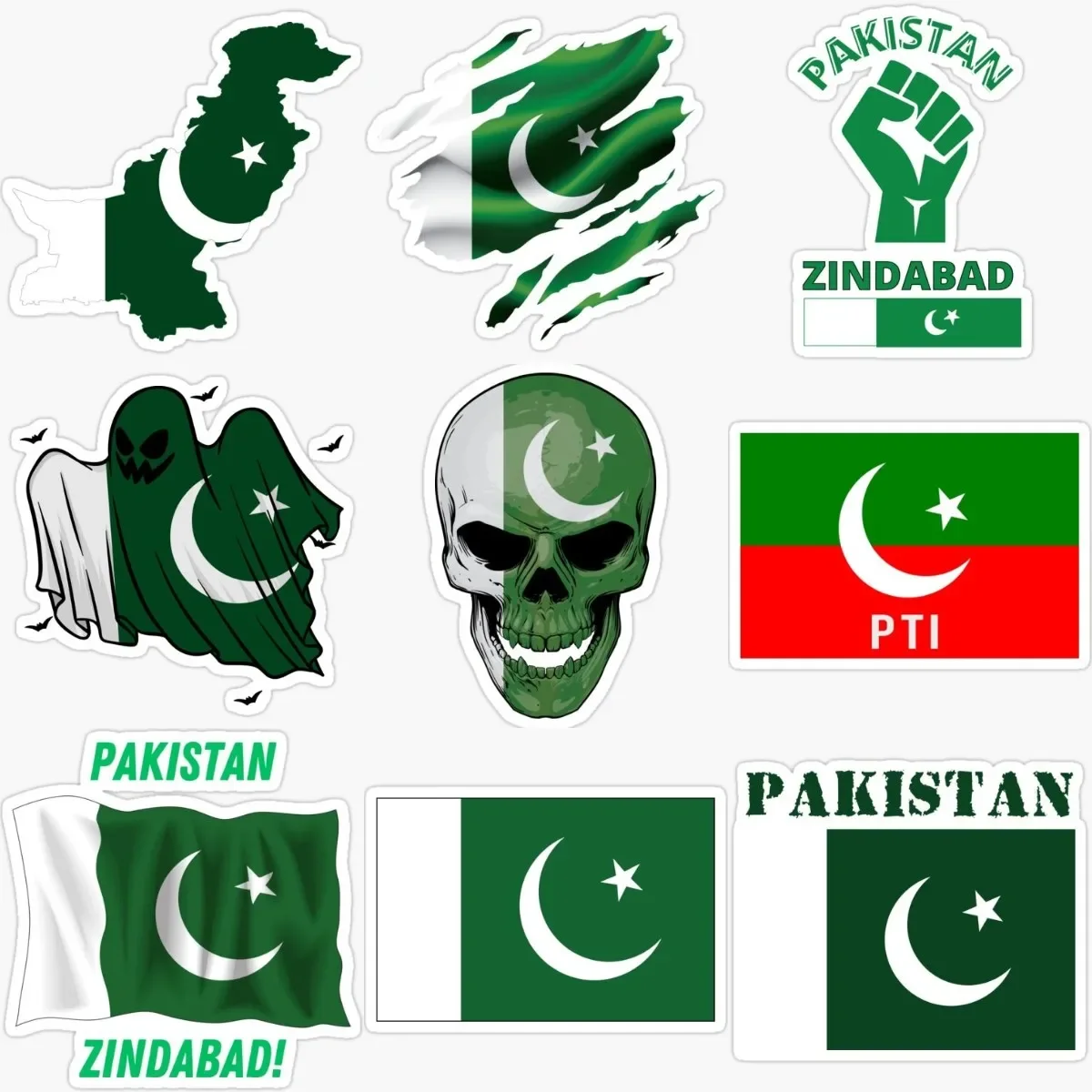 

Pakistan Flag Map Emblem Creative Personalized PVC Waterproof Stickers for Decorate Car Wall Room Van Helmet Camper Bumper