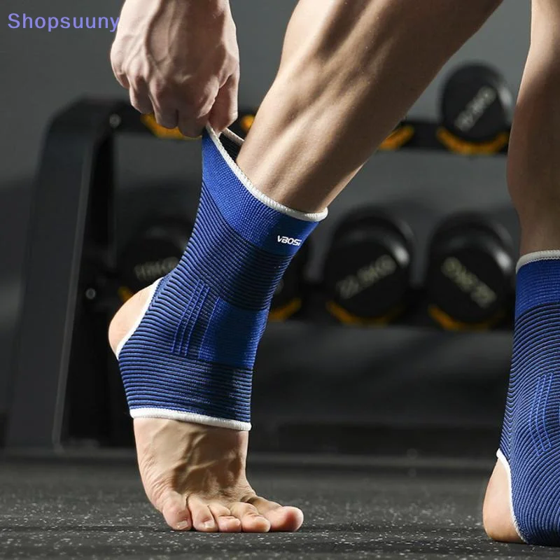 1 Pair Elastic Ankle Support Sleeves Breathable One Size For Running Basketball Cycling Sports Injury Prevention Ankle Support
