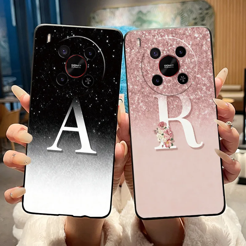 Capa de Telefone Preta e Rosa com Estampa de Céu Estrelado Brilhante para ZTE Blade V70 MAX/Nubia V70 Max, Capa Preta Macia Anti-riscos
