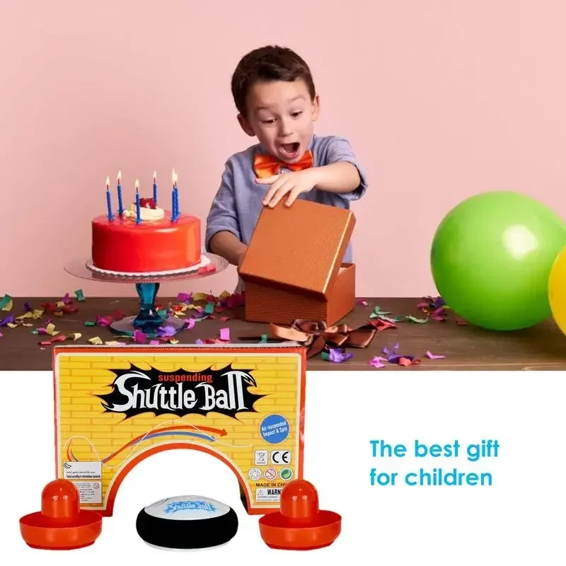 Mini brinquedos de mesa de hóquei flutuante elétrico brinquedo de jogo de tabuleiro de hóquei de ar com 2 empurradores de hóquei de ar vermelho para crianças adultos