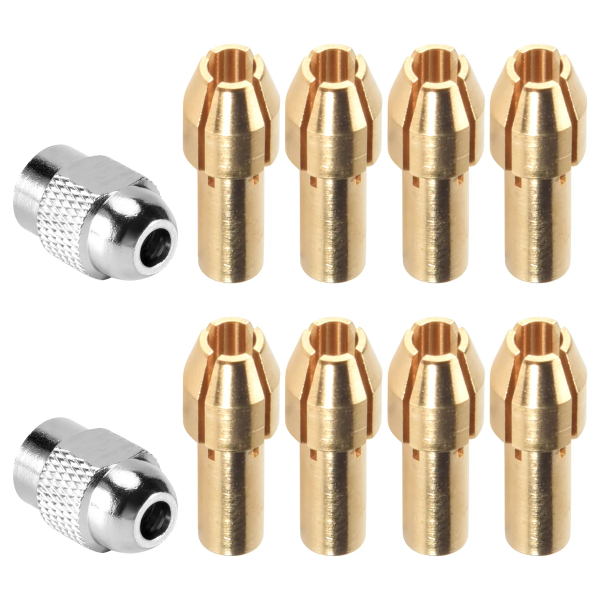 10Pcs Brass Collet for Dremel,Replacement 4485 Quick Change Rotary Drill Nut Tool Set 0.8/1.2/1.5/1.8/ 2.0/2.4/3.0/3.2mm