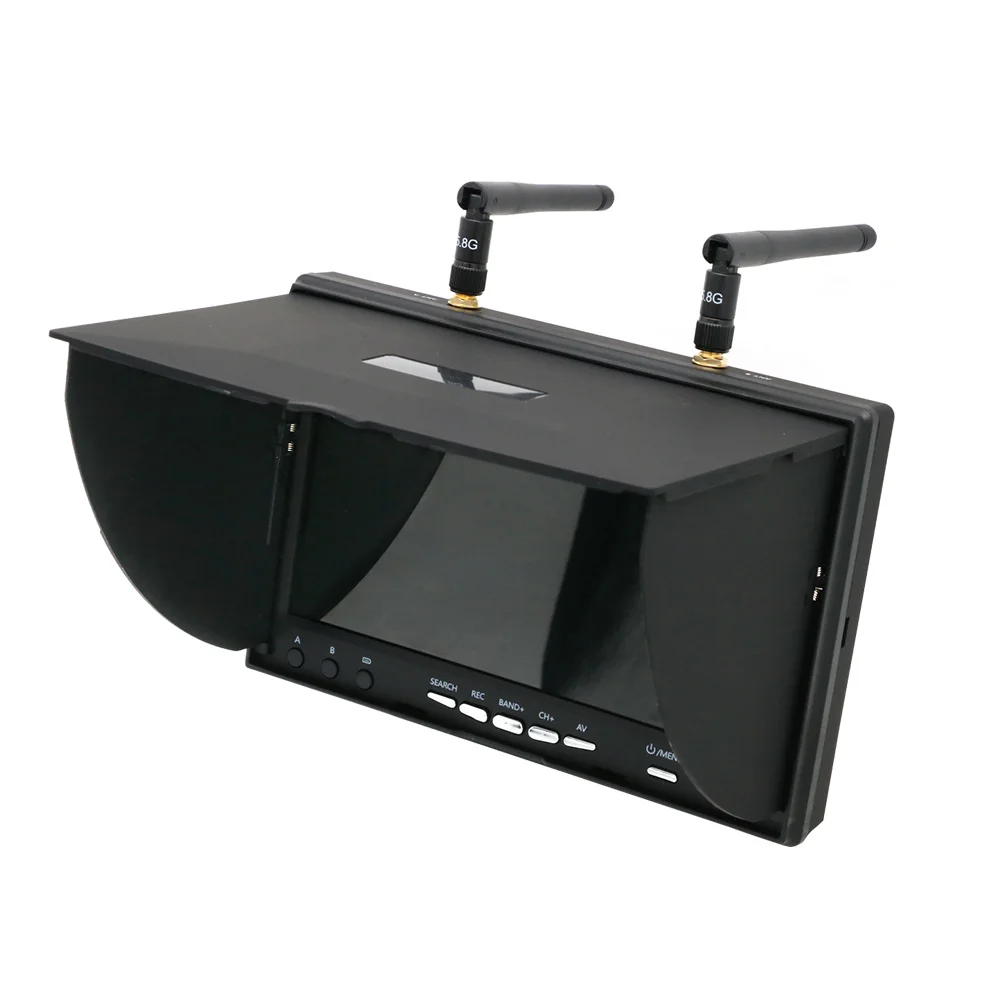 LCD5802D LCD5802S Schermo video in banda da corsa per monitor FPV da 7 pollici 5.8G 40CH con DVR e batteria integrata per FPV Multicopte