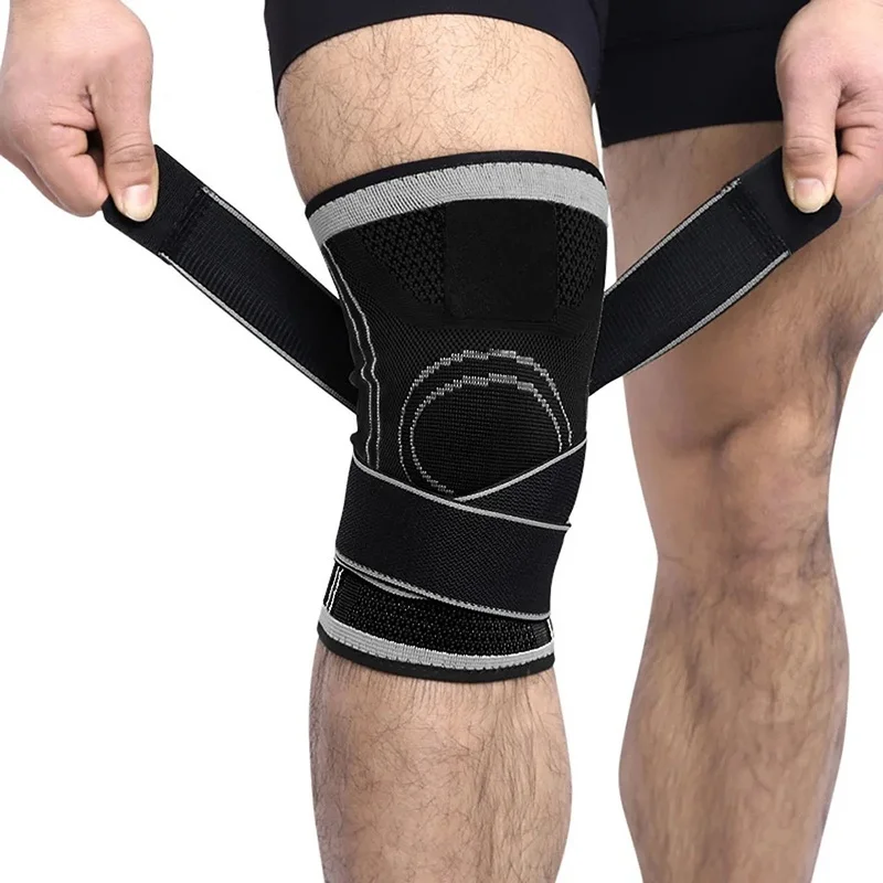 

Knee Compressions Sleeve With Adjustable Straps Compression Bandage Protector Knee For Running Working Out Sport Wearing All Day
