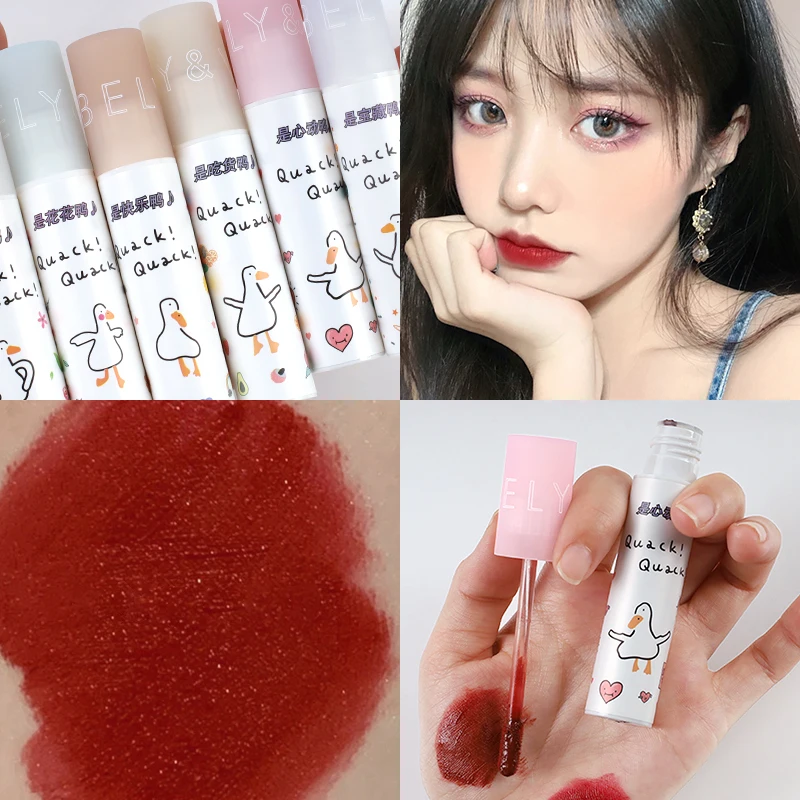 Bonito pouco pato lábio gloss pigmento batom líquido fosco de longa duração compõem hidratante à prova dwaterproof água lipgloss maquiagem maquilagem