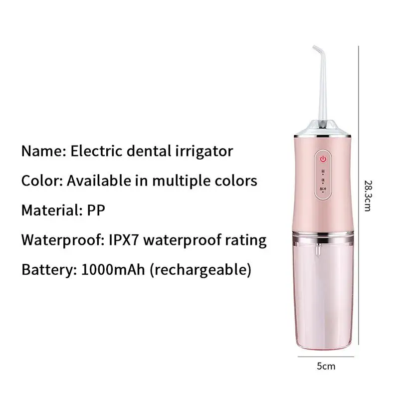 جهاز ري الفم الاحترافي: جهاز تنظيف الأسنان بالماء لتبييض الأسنان مع طرف نفاث للتنظيف العميق والعناية باللثة
