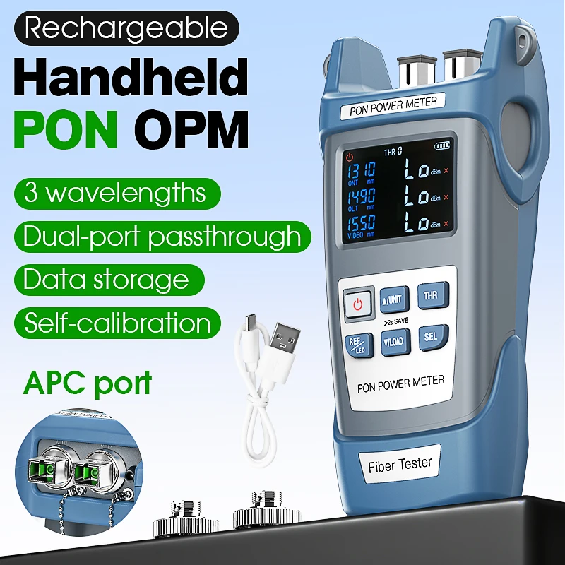 comptyco-aua-350u-350a-mesureur-de-puissance-optique-pon-rechargeable-opm-testeur-de-fibre-optique-1310-1490-1550-nm-outil-de-test-fttx-ont-olt