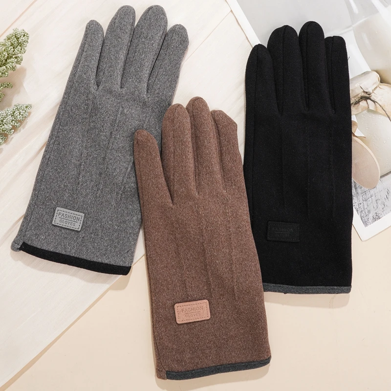 Men Women Warm Gloves Autumn Winter Windproof Gloves Couples Velvet gloves Finger Touchscreen Outdoor Cycling Riding