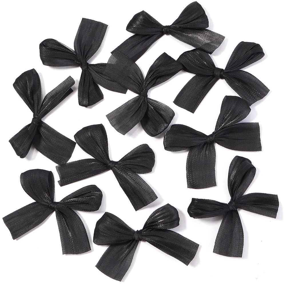 10 Stuks 4x5.5cm Parelmoer Satijnen Lint Strikken Kleurrijke Vouw Kleine Strik Voor Geschenken Bloem Verpakking Deco DIY Bruiloft decor