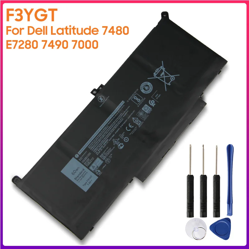 

Original Battery F3YGT DM3WC 2X39G For Dell Latitude 7480 E7280 7490 7000 Authentic Tablet Battery 60Wh