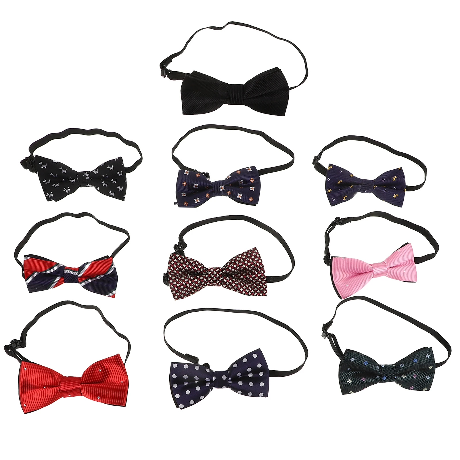 

10pcs Bow Tie Children Men Double Layer Korean Random Color Polyester Ties Tough Fashion Party Wedding Graduation Gifts
