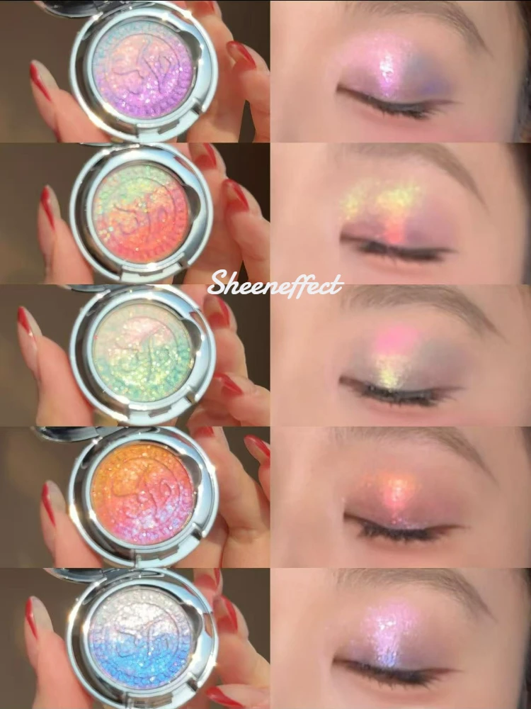 

Sheeneffect Chameleon Multichrome Eyeshadow Gradient Effect Highlight Shiny Pearl Long-lasting Eyes Face Makeup