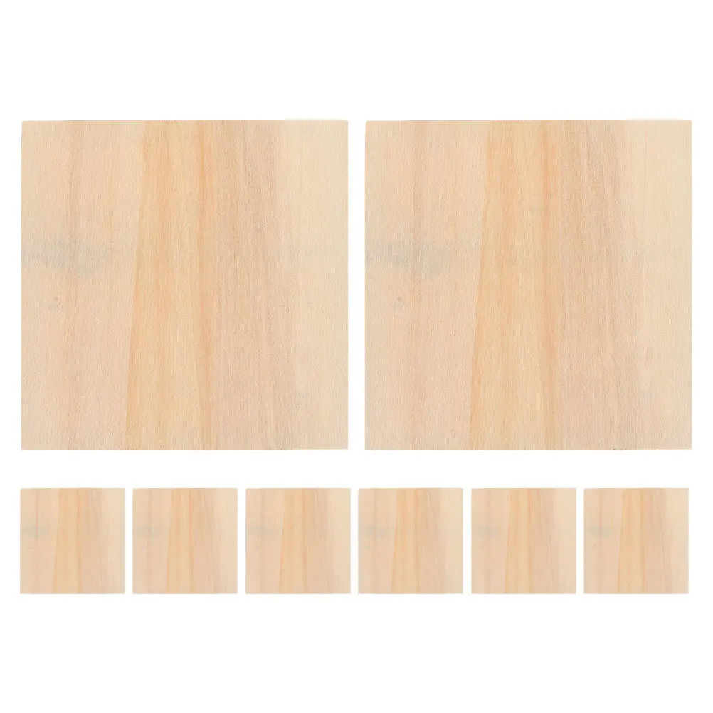 

8Pcs Wooden Picture Frames Blank Natural Pine DIY Craft Painting Project Display Hanging Art Square Wood Boards for Clay Snow