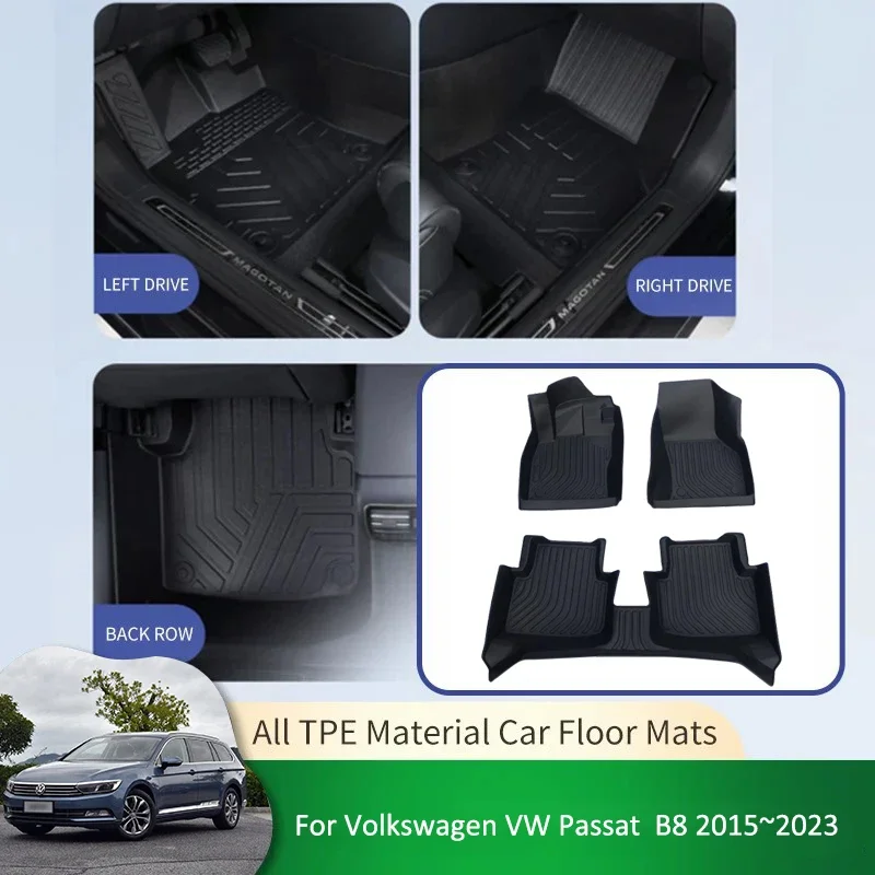 

For Volkswagen VW Passat B8 3G GT Wagon 2015~2023 TPE Waterproof Non-slip Floor Mats Full Surround Protective Liner Foot Carpet