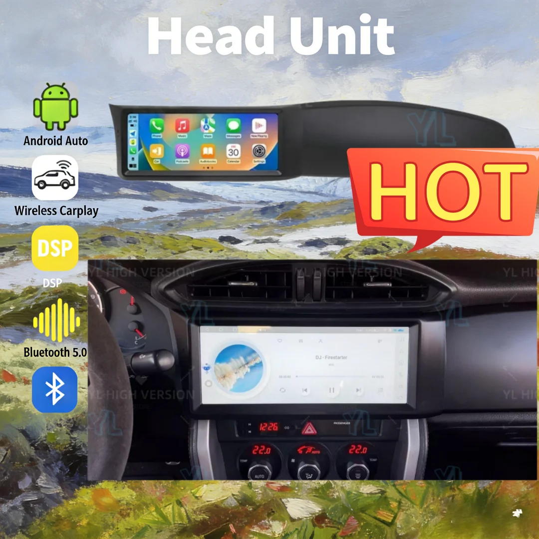 

Автомагнитола ym для Toyota GT86 / Subaru BRZ 2012-2021, Android 13, 10,25-дюймовый сенсорный экран, автомобильное радио, BT 5.0, беспроводной CarPlay, Android Auto