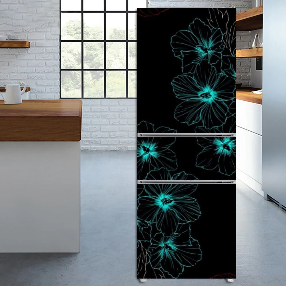 

art flower pattern self-adhesive refrigerator sticker decorative pattern refrigerator door PVC waterproof sticker wall sticker