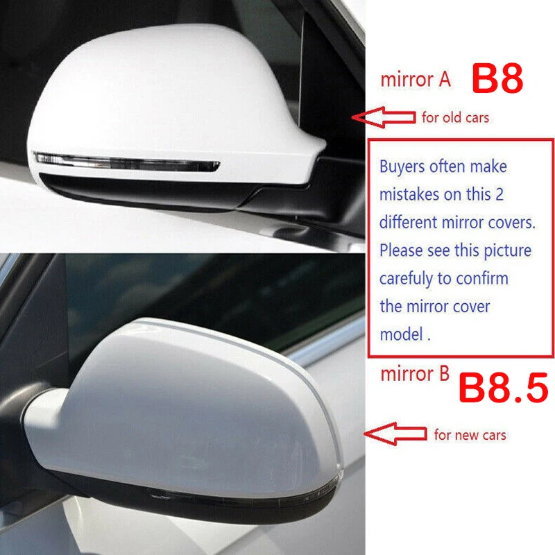 For Audi A3 A4 B8/B8.5 A5 A6L A8L RS6 S8 Q3 Car Replacement Rearview Side Mirror Cover Wing Cap Exterior Door Case Trim Carbon