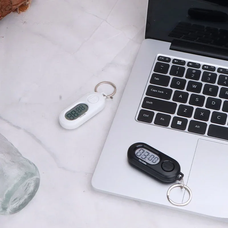 Mini sveglia digitale con portachiavi Orologio da tavolo a LED Orologio da viaggio portatile da appendere all'aperto Organizzatore elettronico per camera da letto