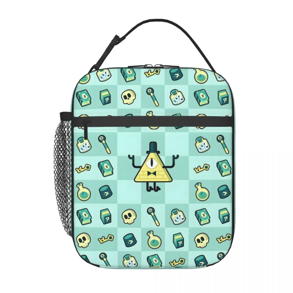 

Custom Gravity Falls Printed Cartoon Manga Insulated Lunch Bag for Women Thermal Cooler Bento Box School Portable Tote Bags
