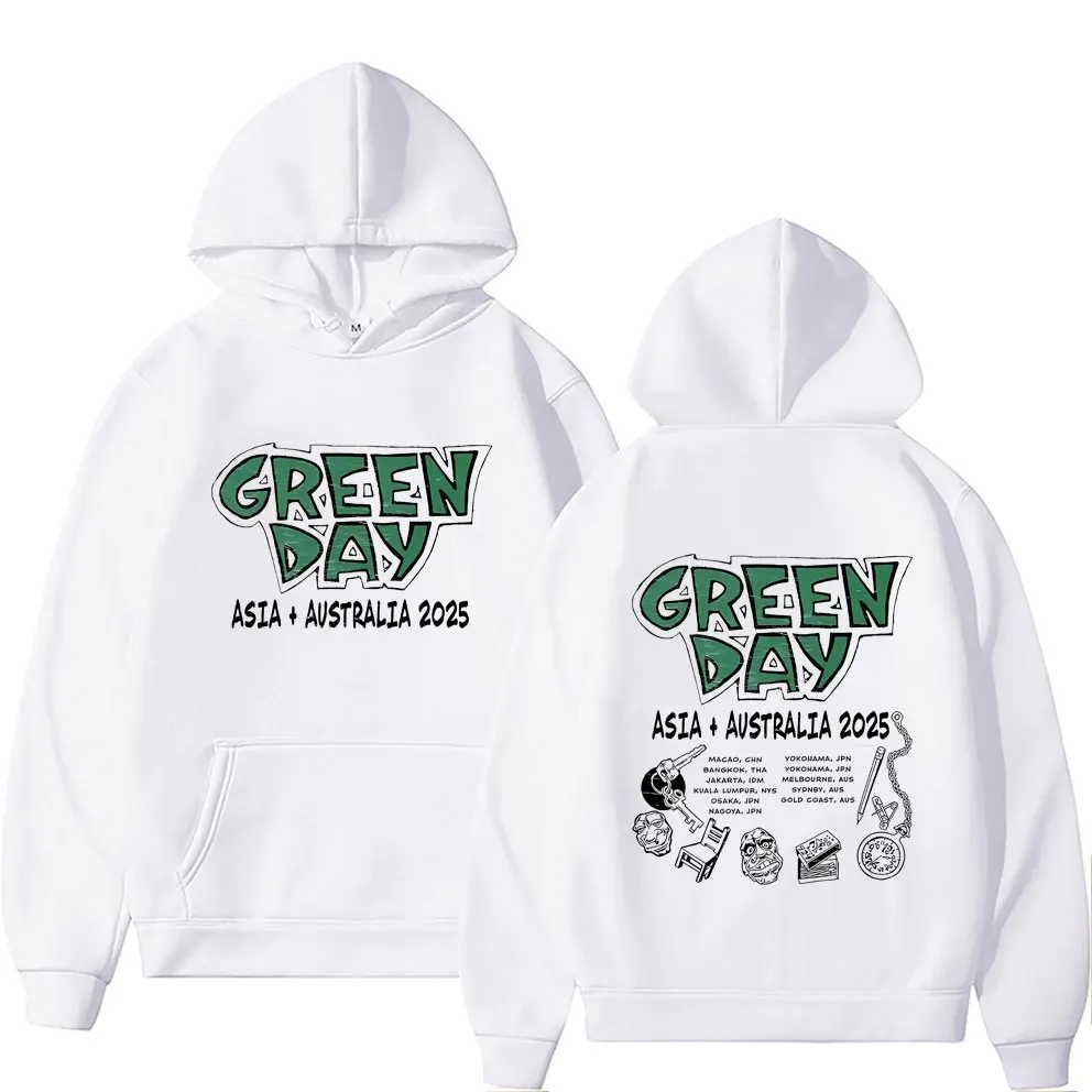 Limited Punk Band Green Day Asia Australia 2025 Hoodie Men Clothing Fashion Gothic Rock Oversized Hoodies Male Vintage Hoodies