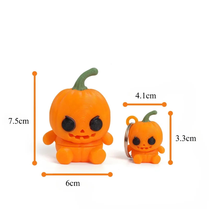 ثلاثية الأبعاد الطباعة الشر اضحك اليقطين دمية زينة سطح المكتب زخرفة الحرف مفتاح سلسلة هالوين هدية للبنين والبنات 1 قطعة #3