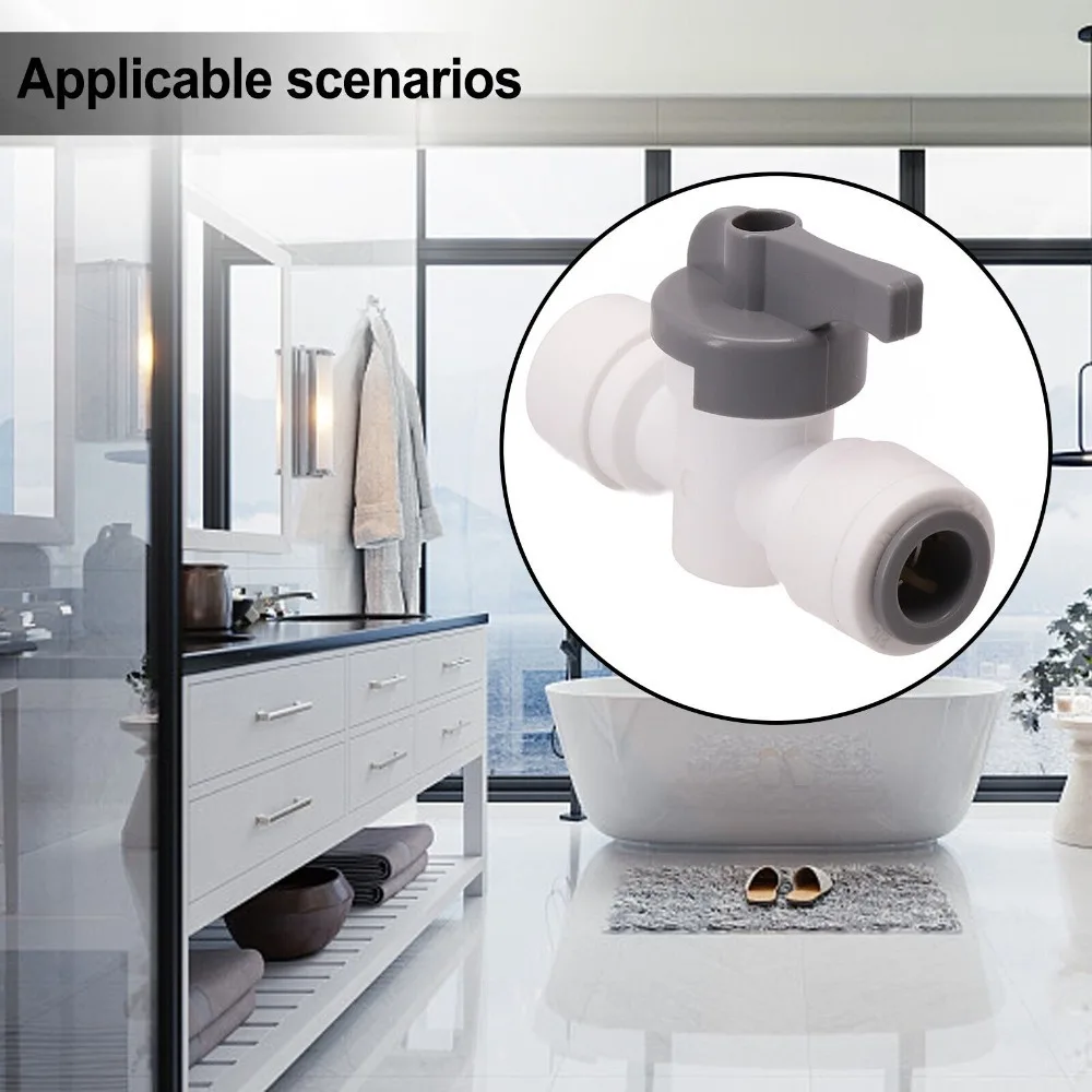 존 게스트 3/8인치 외경 튜브용 휴대용 회색 신뢰성 있는 차단 밸브 아세탈 공중합체 수도꼭지 액세서리