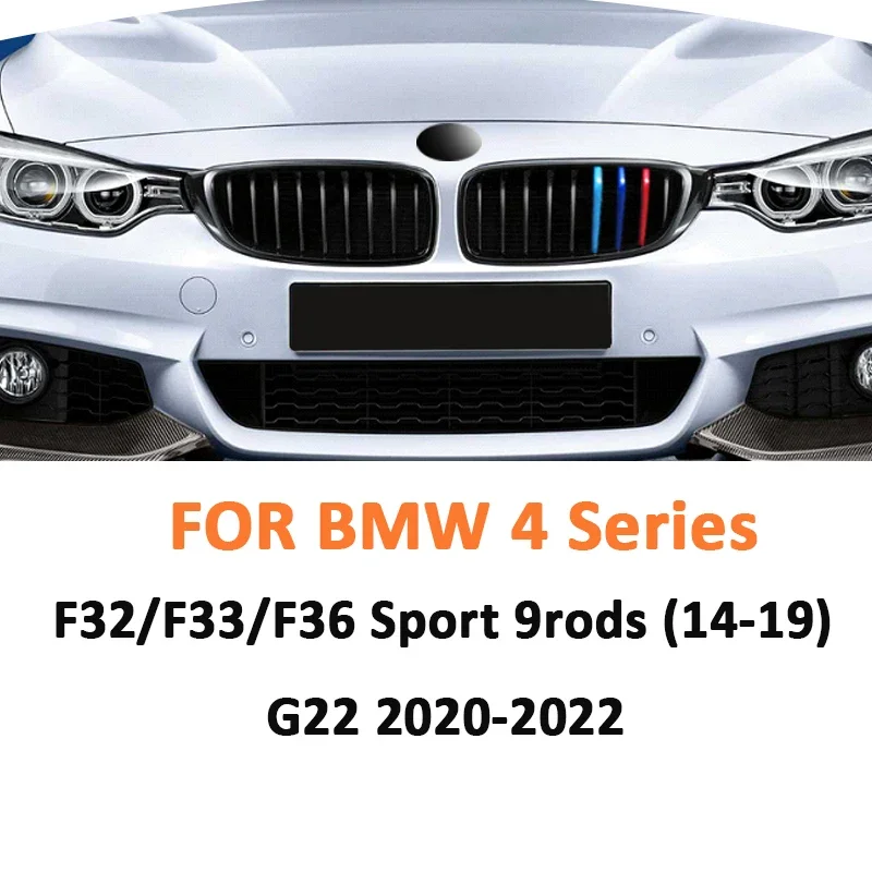 

3PCS ABS M Style Car Racing Grills Clips Trim Strips For BMW 4 Series F32 F33 F36 2013-2019 G22 2020-2022 Exterior Accessories
