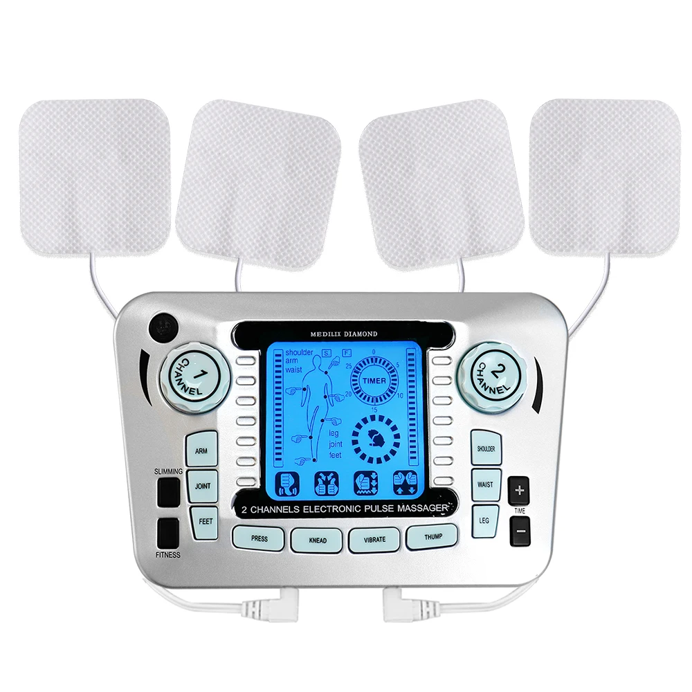 

Electric Digital 12 Modes EMS Body Muscle Stimulator Pulse Meridian Therapy Instrument Relaxation TENS Acupuncture Physiotherapy