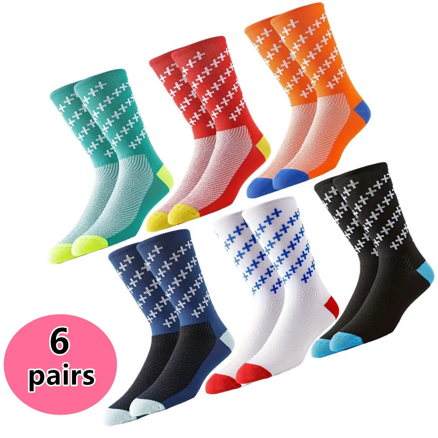 

6pairs Men Women Shockproof Grip Socks Non Slip Cycling Hiking Socks