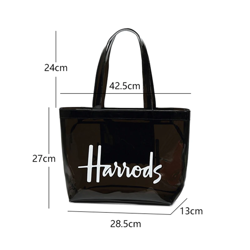 Sac de courses fourre-tout en PVC Transparent de Style londres, sac à main de shopping Transparent de Signature écologique et sacs à main de travail pour femmes de gymnastique pour la plage