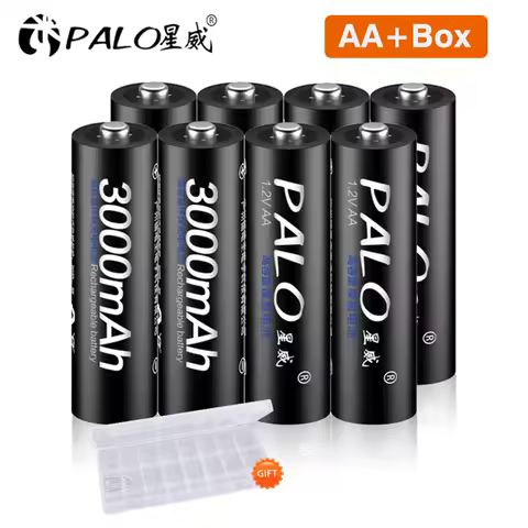 PALO AA Rechargeable battery AA 1.2v Ni-MH AA Batteries Rechargeable Battery 2A batteria for Led flashlight battery Wholesale