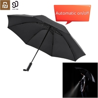 90Fun Automatic on/off Umbrella Windproof Strong 106CM Reinforced Folding Umbrella Large With Led Light Wind and Water Resistant