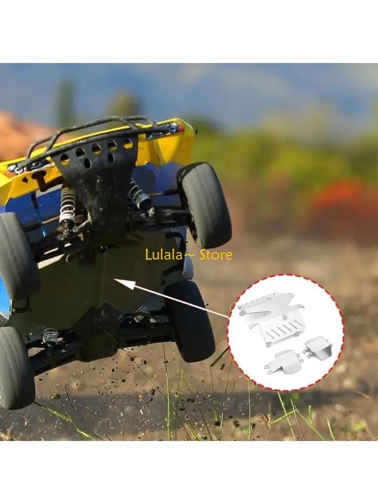 

Y4QA Remote Control Model Stainless Steel Skid Plate Chassis for CC02 Toy Collection Kits for Remote Control Car Upgrades