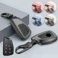 Aluminum Alloy Leather Car Key Case Cover For GMC Yukon XL Denali For Chevy Suburban Tahoe Silverado For Buick nvision Avenir