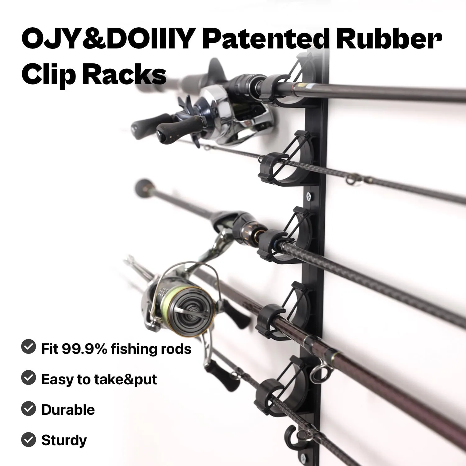 QAJTAO 6-Position New Clamp Version Horizontal/Top Hanging Fishing Rod Display Rack Luyatai Fishing Rod universal Configuration