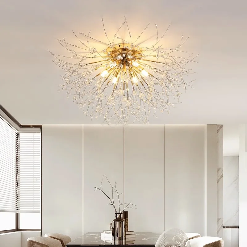 

AiPaiTe Golden LED Snowflake Chandelier Living Room Super Bright Bedroom Dining Room Ceiling Modern Chandelier