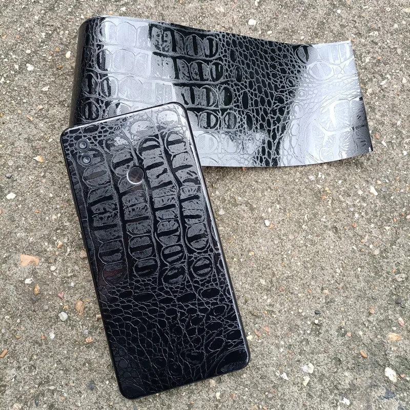 50*200cm Black Crocodile Leather Grain Texture Vinyl Car Wrap Sticker Decal Film Adhesive Sticker Interior Car Styling Covering