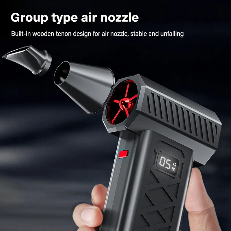 توربو مروحة نفاثة منفضة الهواء الكهربائية المحمولة 400000 دورة في الدقيقة تنظيف منفاخ أداة سيارة تهب الثلوج 6 التروس قابل للتعديل نوع C شحن