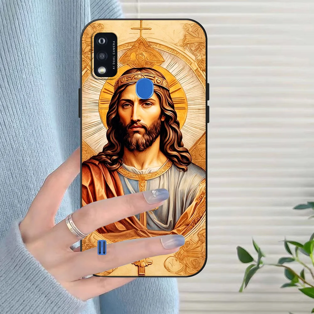 Black Tpu Case For TCL phone 30 plus 303 30XE 30V 30SE E 306 305 40R 40SE 405 406 408 Jesus Cristo