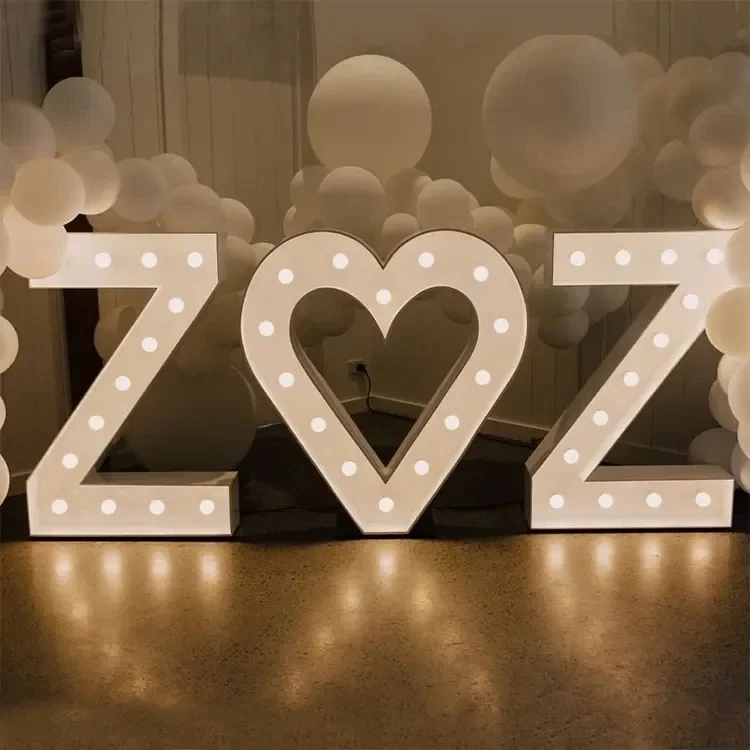 Nuevas letras de marquesina, número Led de 4 pies para boda, logotipo gigante personalizado, bombillas grandes de amor iluminadas, signos para exteriores, palabras grandes de amor para fiesta