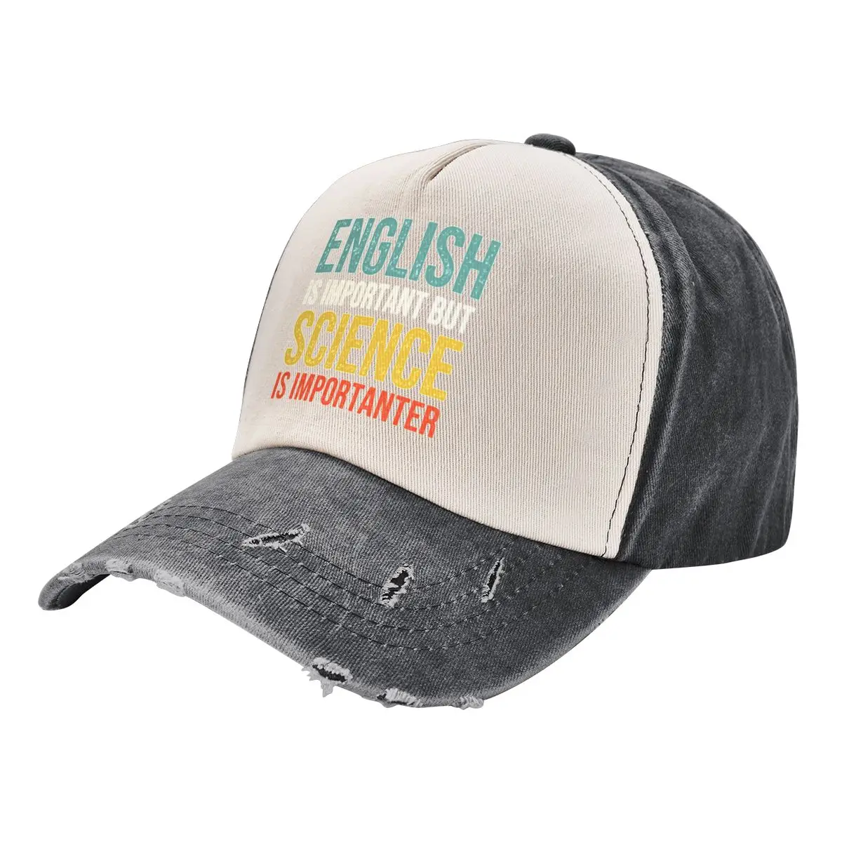 English is important but Science is importanter Baseball Cap Trucker Cap summer hat Beach Outing Boy Child Women's