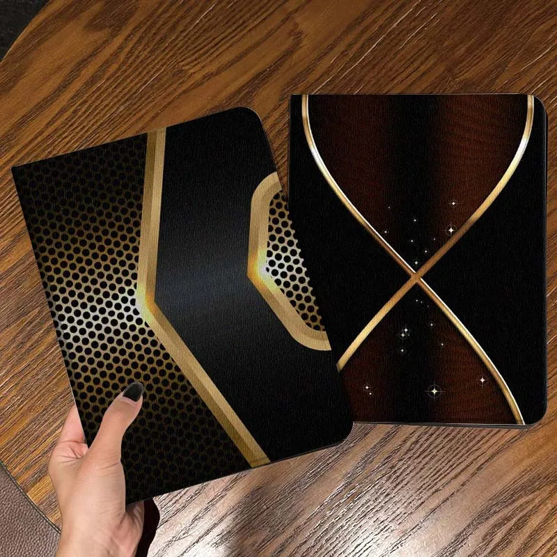 

Cool Black Glossy For iPad Pro Air Mini 2 3 4 5 6 7 6th 7th 10th 11th 10.2 9.7 10.5 11 Foldable Tablet Case Gift