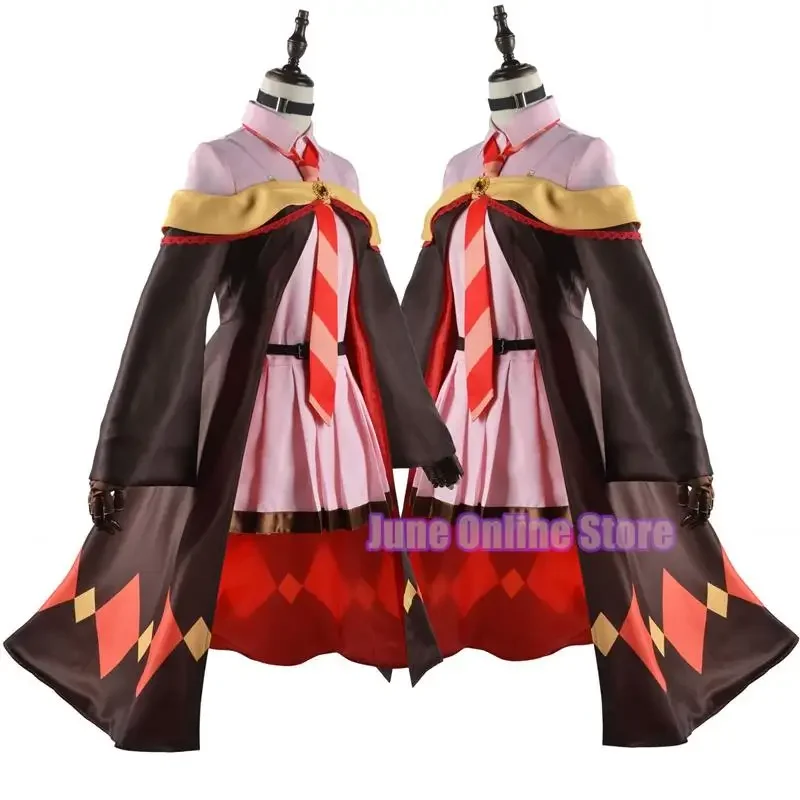 Halloween konosuba megumin cloak dress uniform full set outfit God's blessing on this wonderful world anime megumin cosplay wig