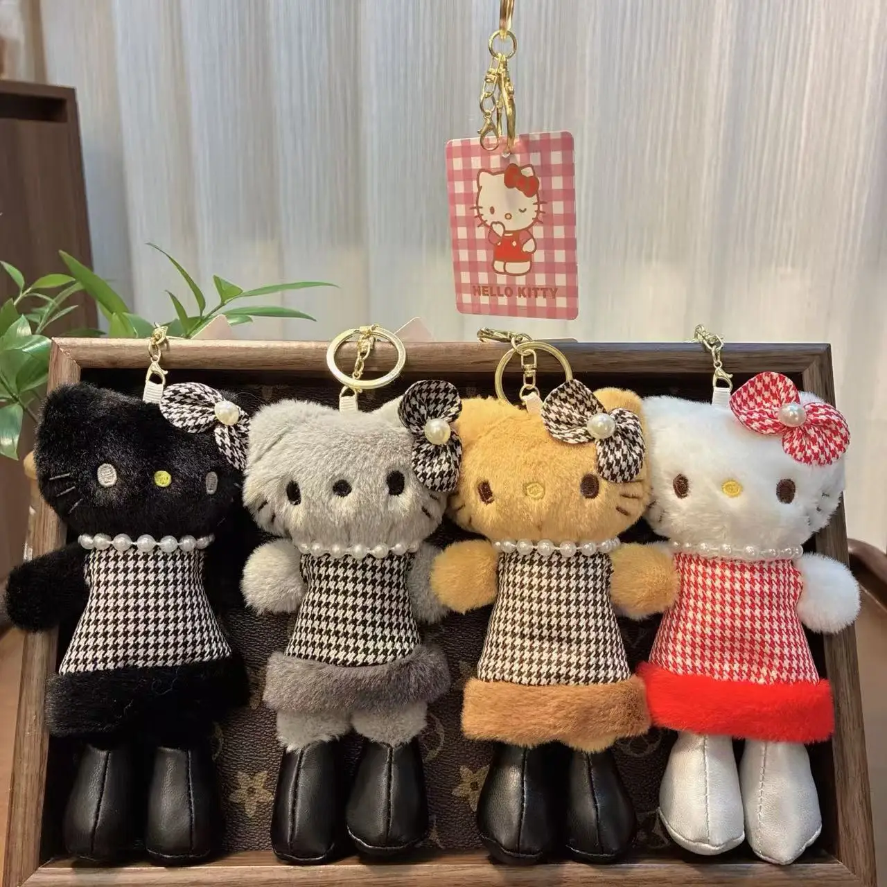 

Cartoon Long legs Kitty Plush Doll Keychain Toy Backpack Pendant Hanger Keychain Doll Figurine Gift for Girl Women