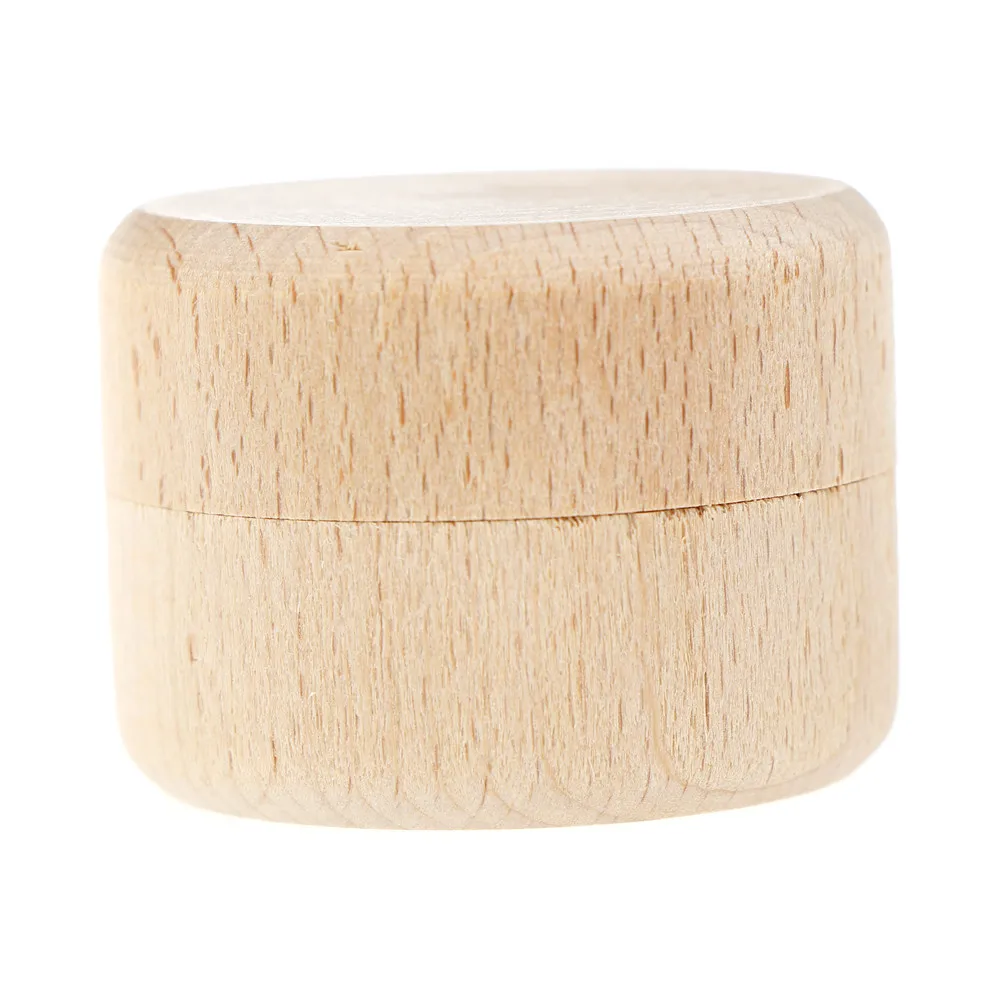 1Pc Small Round Wooden Storage Box Handmade Jewelry Organizer Soap Crafts Storage Case