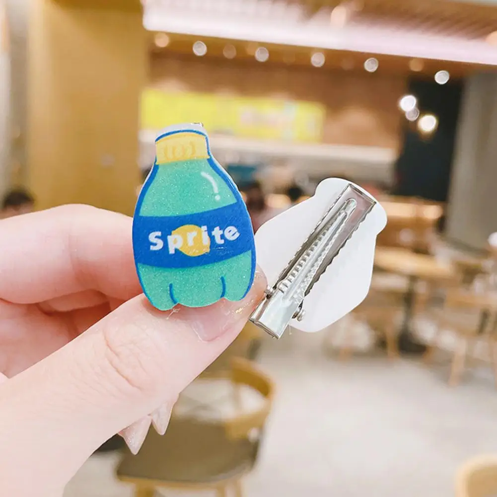 Hair Fixed Kids Hairpin Cartoon Beverage Shape Sweet Children Hair Clip Lightweight Anti-slip Girls Side Clips Hair Decoration